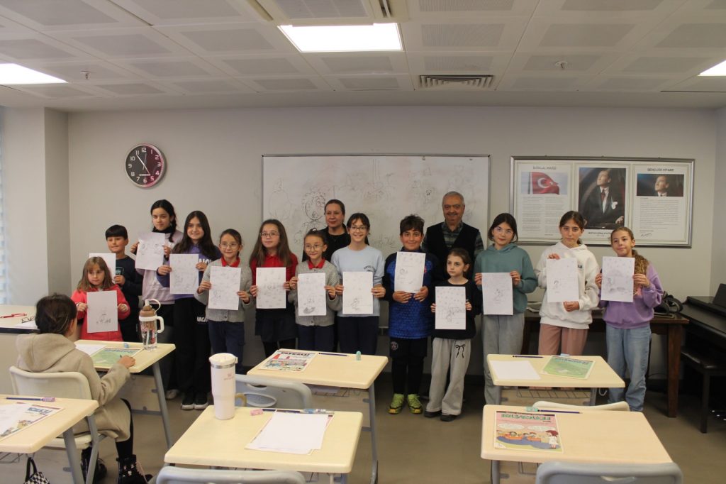 Cocuklar-ilk-karikaturlerini-cizdi-1024x682 9th Izmir Humor Festival Concludes: Cartoons, Cinema, and the Spirit of Aziz Nesin Unite in Efes Selçuk