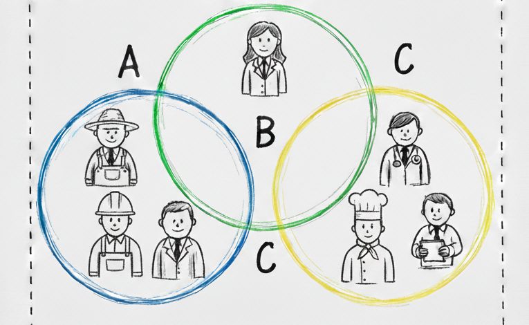 A conceptual illustration linking set theory with working class identity