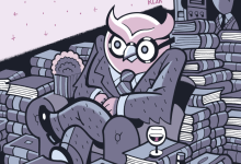 Official 2026 OIAF 50th anniversary poster by Seth featuring an owl reading and a frog with a projector.