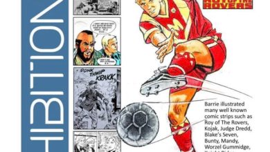 Barrie Mitchell Comic Art Exhibition Poster - Roy of the Rovers Artwork