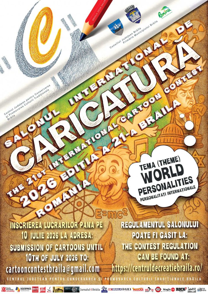 Braila-2026-Afis-Salonul-de-caricatura-724x1024 Call for Entries: The XXIst International Cartoon Contest Brăila 2026, Romania