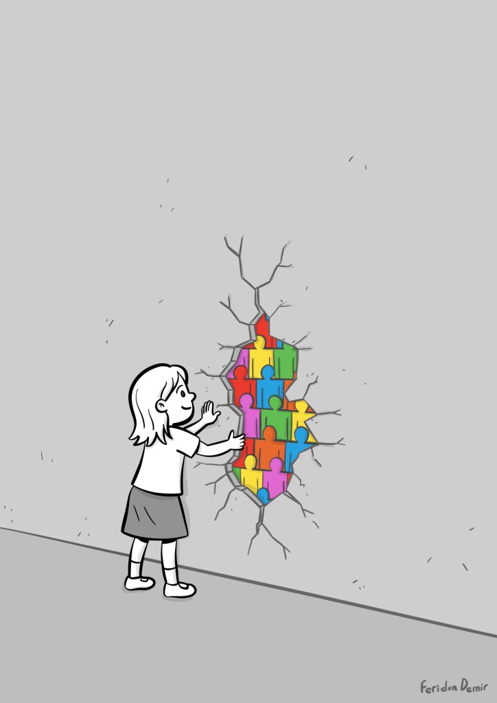 Feridun-Demir-Cartoon-Collective-Power-Within-the-Wall-724x1024 Cracking the Grey Monolith: A Look at Collective Power Through Art