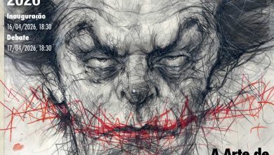 Promotional poster for the Frank Hoppmann solo exhibition at the Museu da Caricatura Brasileira in Rio de Janeiro.