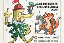 Official poster for the 50th Italian Championship of Lies Cartoon Contest 2026.