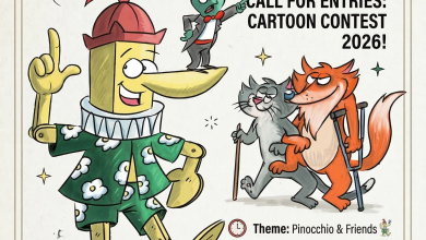 Official poster for the 50th Italian Championship of Lies Cartoon Contest 2026.