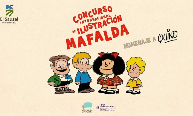 Illustration of Mafalda thinking deeply for the 2026 Quino Tribute Competition Spain