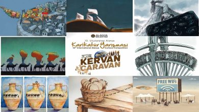 Official collage featuring the winning cartoons and the 10th International Alanya Cartoon Competition poster.