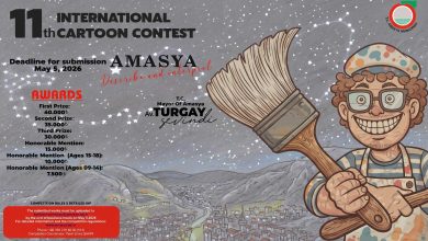 Official poster for the 11th Amasya International Cartoon Competition 2026.