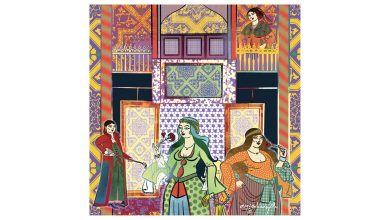 Digital illustration of Anatolian cultural heritage by artist Ayşen Baloğlu.