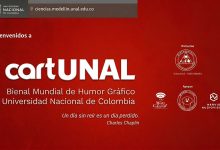 Official poster for the 4th International Biennial of Graphic Humor CartUNAL 2026 Colombia.