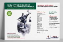 Official poster for Denizli 6th International Cartoon Contest 2026 Football Theme