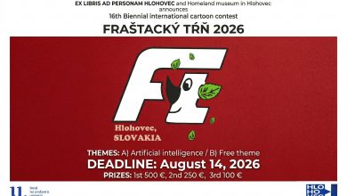 Official promotional image of the 16th International Cartoon Contest Fraštacký Tŕň 2026