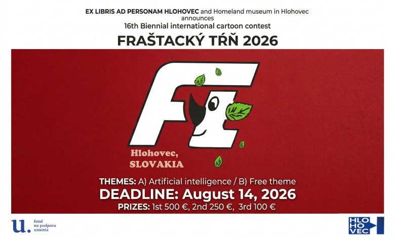 Official promotional image of the 16th International Cartoon Contest Fraštacký Tŕň 2026