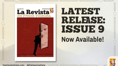 Front cover and satirical illustrations from Revista del Frente Viñetista Issue 9