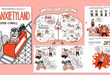 Cover art and illustrations from Gemma Correll's graphic memoir Anxietyland.