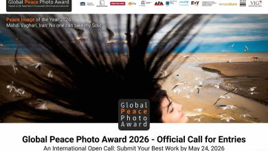 Global Peace Photo Award 2026 official announcement featuring Mahdi Vaghari's award-winning photo.