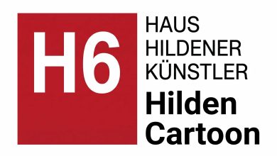 Official logo of 8th Hilden Cartoon Competition 2026 Haus Hildener Künstler