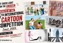 Winning cartoon of the 5th International Cartoon Competition Izmir 2026 by Valentin Georgiev.