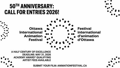 Official poster for the 50th Ottawa International Animation Festival 2026 Call for Entries.