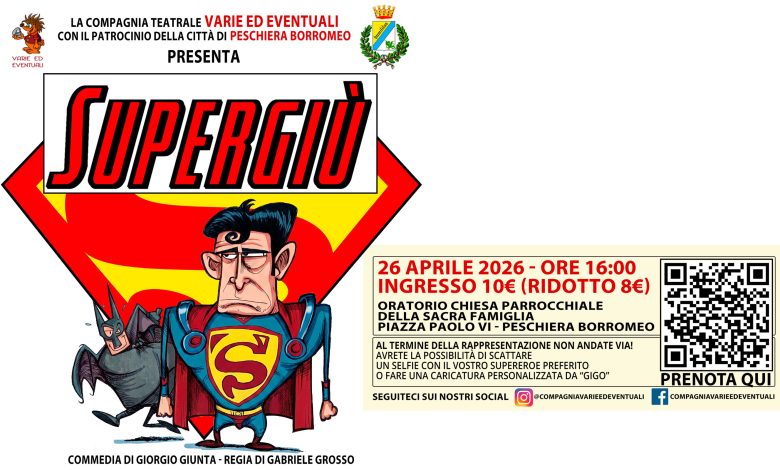 Promotional poster for the theater play Supergiù by Giorgio Giunta