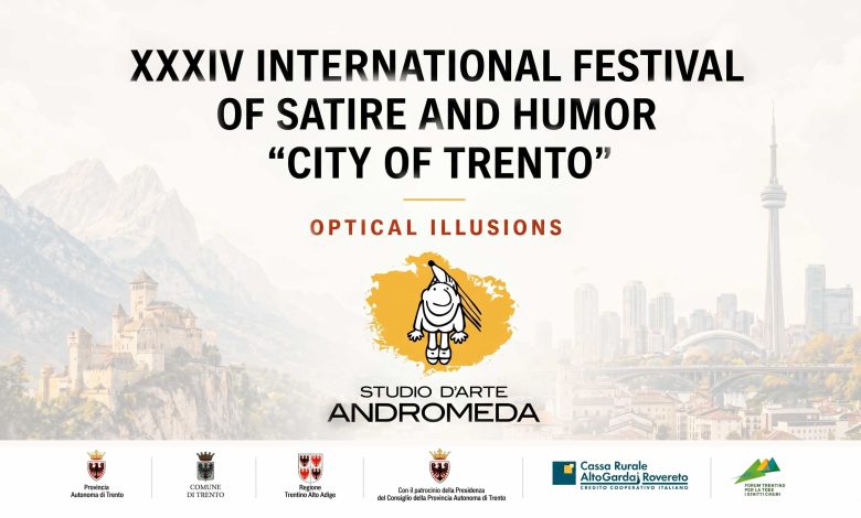 Official Poster of the 34th International Festival of Satire and Humor City of Trento 2026