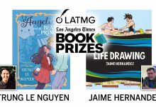 LA Times Book Prizes 2026 winners Trung Le Nguyen and Jaime Hernandez with their books