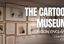 feridundemir.org The Cartoon Museum London review - Features the museum exterior, historical political cartoon exhibitions, and contemporary comic art.