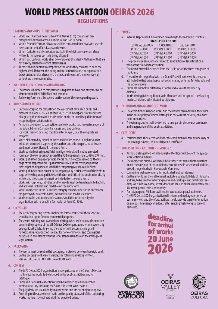 rules-word-press-cartoon-2026-724x1024 The World’s Cartooning Elite Heads to Oeiras: World Press Cartoon 2026 Open for Entries!