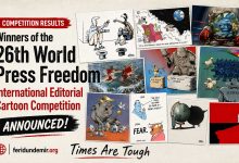 Award winning editorial cartoons 2026 World Press Freedom Canada