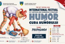 Official poster of the 36th International Festival of Cartoon & Humorous Literature 2026 in Gura Humorului, Romania.