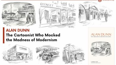 Selection of Alan Dunn architectural cartoons criticizing modernist architecture and postwar housing trends.