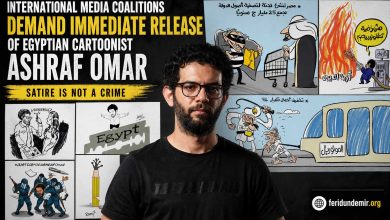 Political cartoonist Ashraf Omar and his satirical work