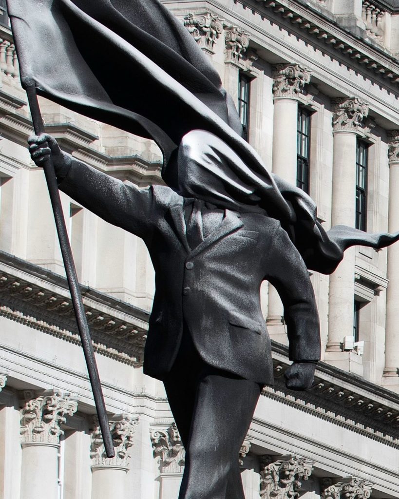 Banksy-Blind-Patriotism-Sculpture-2026-819x1024 Banksy’s New Sculpture in Central London: A Message of "Blind Patriotism" at Waterloo Place