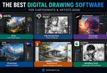 Comparison of the best digital drawing software for cartoonists and artists including Krita, Clip Studio Paint, Procreate, Photoshop, Sketchbook and MediBang Paint.
