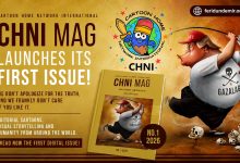 CHNI MAG first digital issue featuring international editorial cartoons and visual storytelling