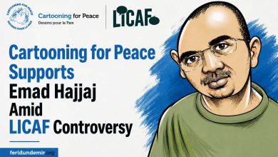 Cartooning for Peace supports Jordanian cartoonist Emad Hajjaj during the LICAF controversy