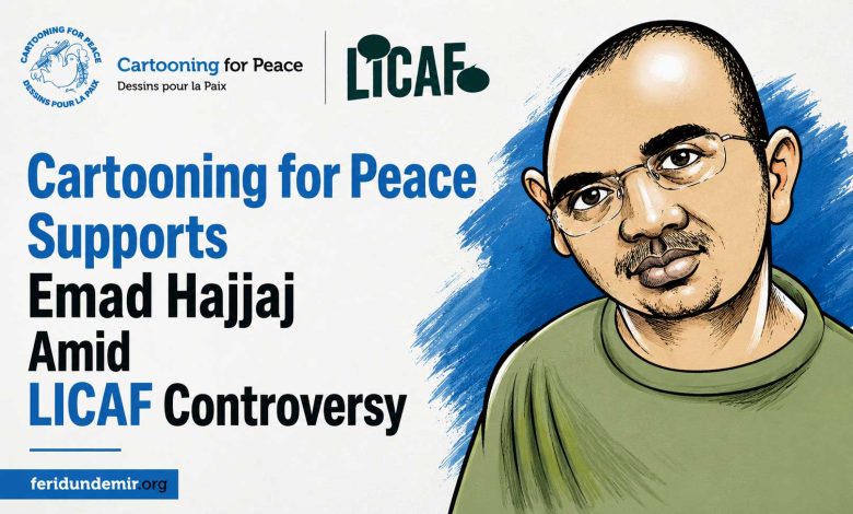 Cartooning for Peace supports Jordanian cartoonist Emad Hajjaj during the LICAF controversy