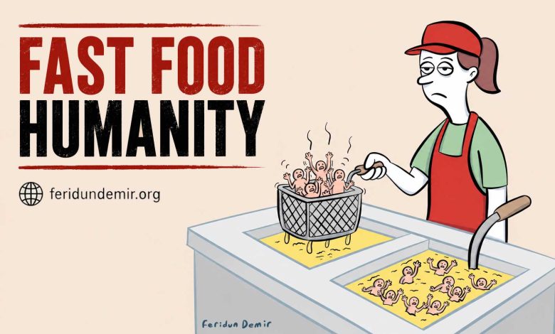Fast Food Humanity | Cartoon by Feridun Demir