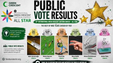 Award-winning cartoons from the 10th International Green Crescent Cartoon Contest All Star.