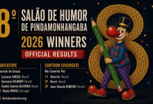 Award winning caricatures and cartoons from the 8th Salão de Humor de Pindamonhangaba 2026.