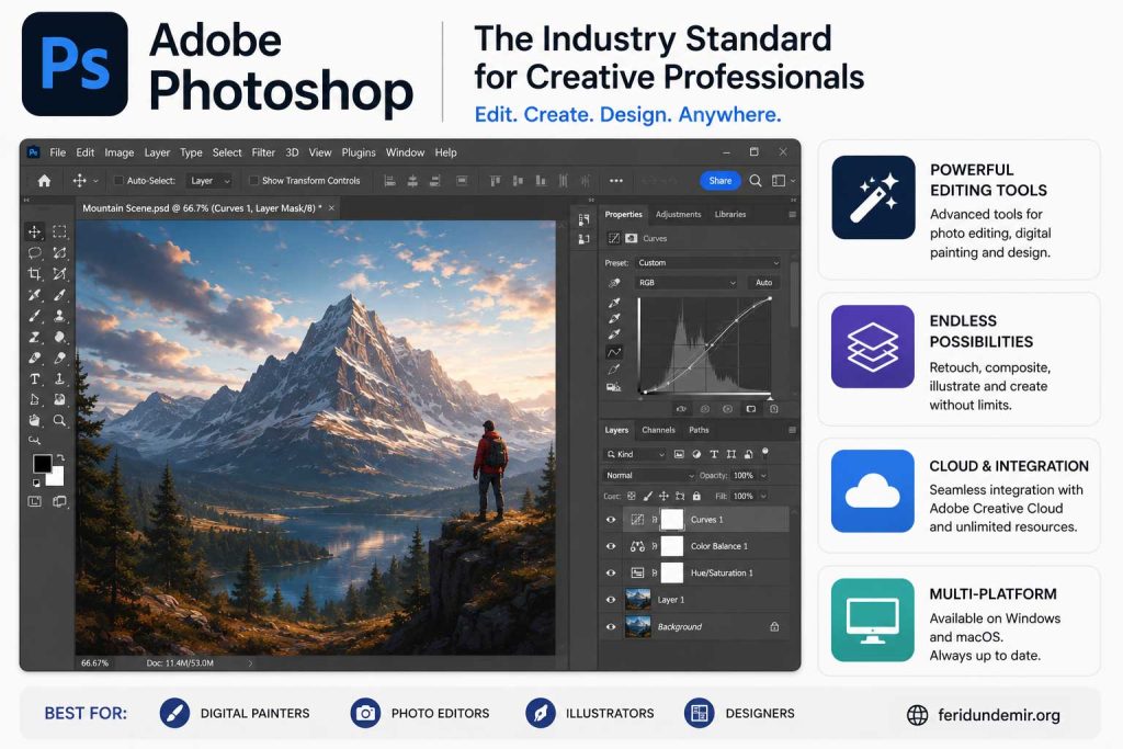 adobe-photoshop-digital-art-software-1024x683 The Best Digital Drawing Software for Cartoonists and Artists (2026 Guide)