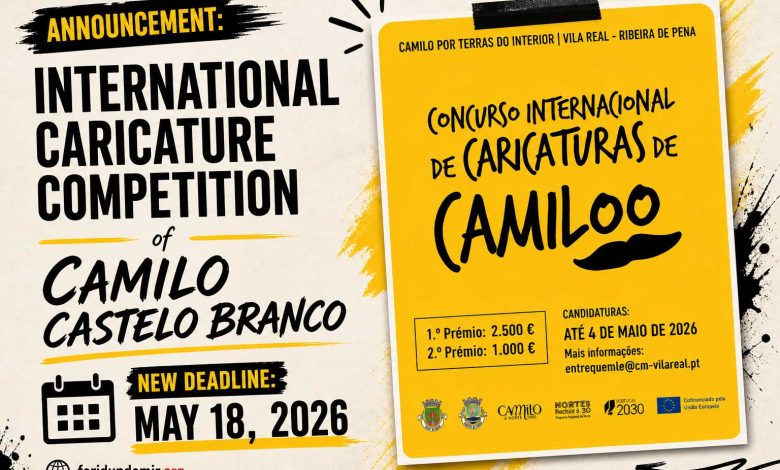 Camilo Castelo Branco International Caricature Competition 2026 Official Poster