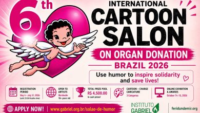 6th International Cartoon Salon on Organ Donation 2026 Brazil Official Poster