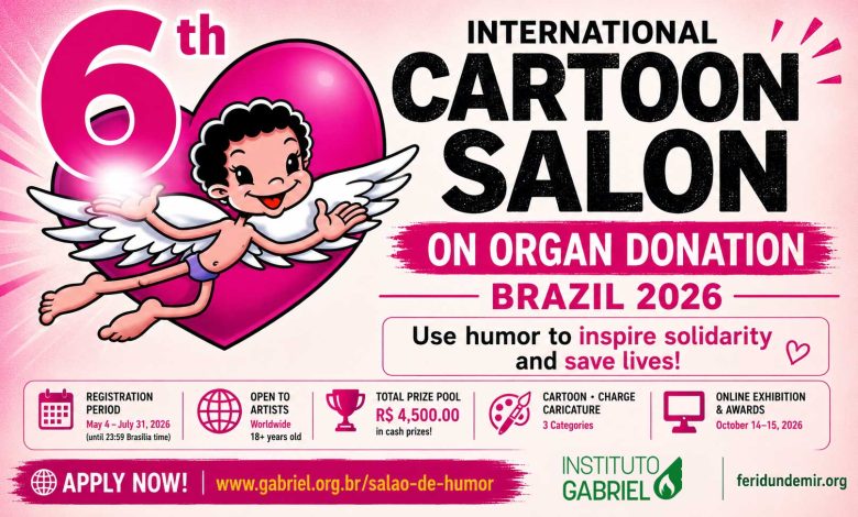 6th International Cartoon Salon on Organ Donation 2026 Brazil Official Poster