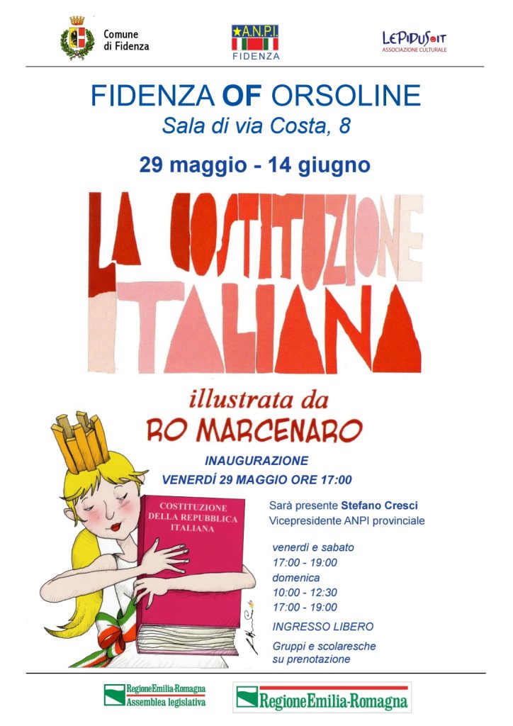 costituzione-italiana-ro-marcenaro-2-724x1024 Fidenza Remembers Ro Marcenaro with The Italian Constitution IllustratedExhibition