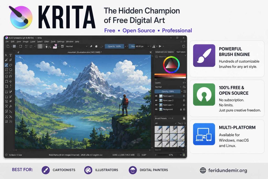 krita-digital-drawing-software-interface-1024x683 The Best Digital Drawing Software for Cartoonists and Artists (2026 Guide)
