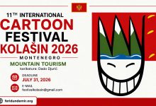 Official poster of the 11th International Cartoon Festival Kolašin 2026 in Montenegro.