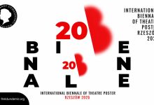 Official poster of the 20th International Biennale of Theatre Poster Rzeszów 2026 in Poland