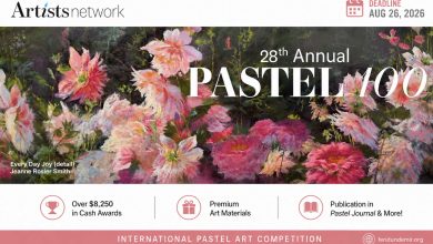 Promotional artwork for the 28th Annual Pastel 100 Art Competition organized by Pastel Journal and Artists Network.