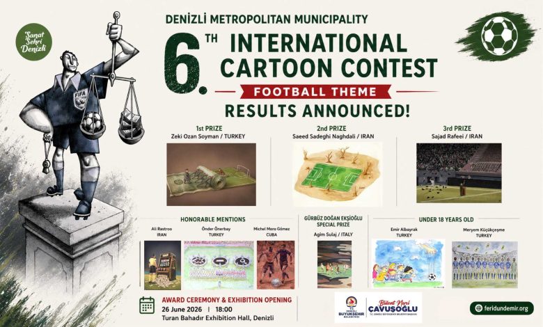 Winners of the 6th International Cartoon Contest in Turkey announced by Denizli Metropolitan Municipality.